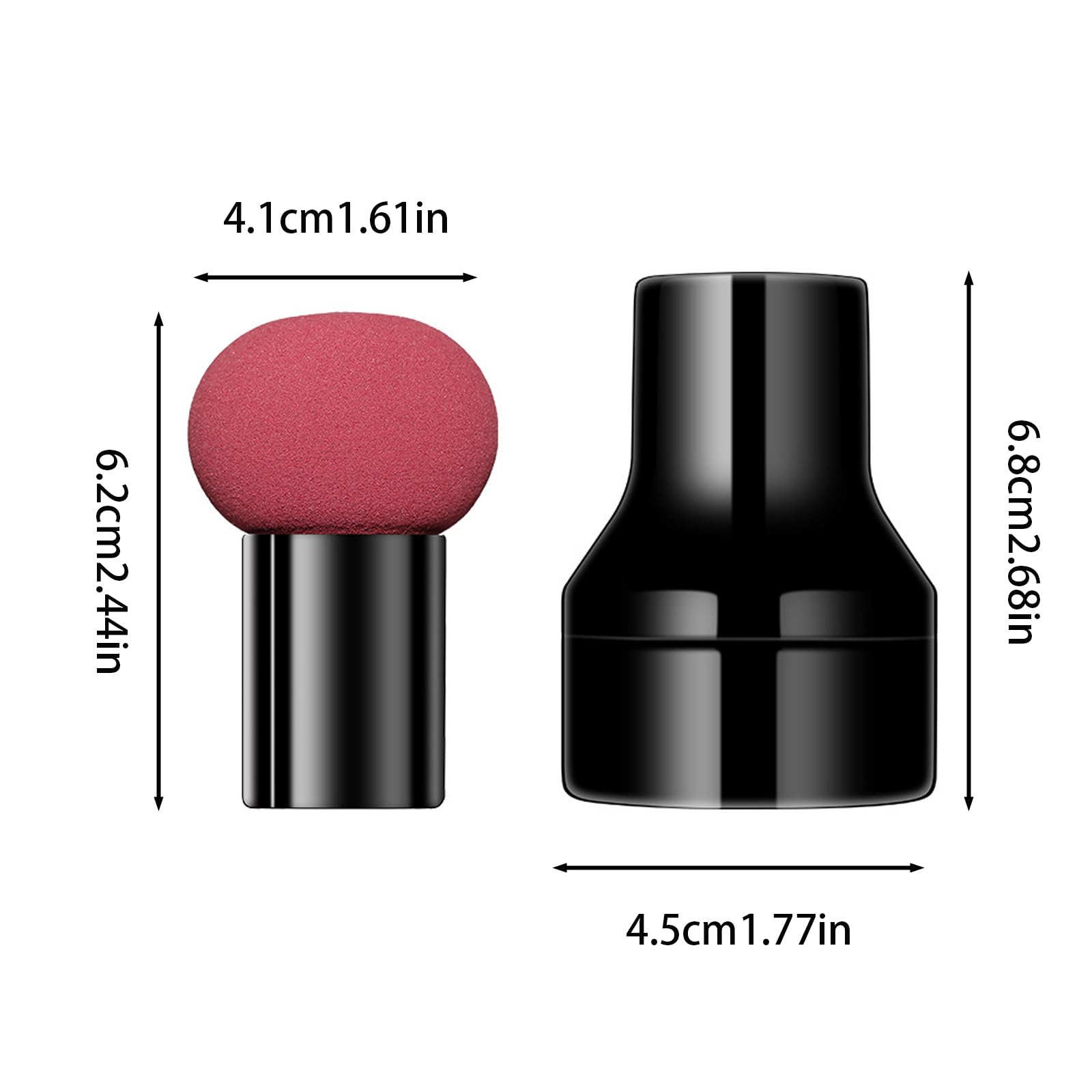 Kit di 2 applicatori a forma di fungo con mini manici per fondotinta, correttore, cipria