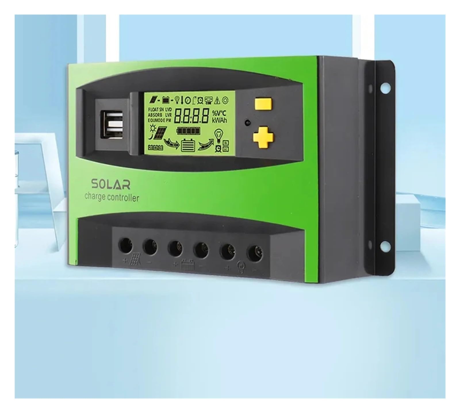 Regolatore di carica solare, Regolatore di carica solare LCD 30A 40A 50A 60A 12V 24V Controllo batteria for kit pannello 1400W(60A)