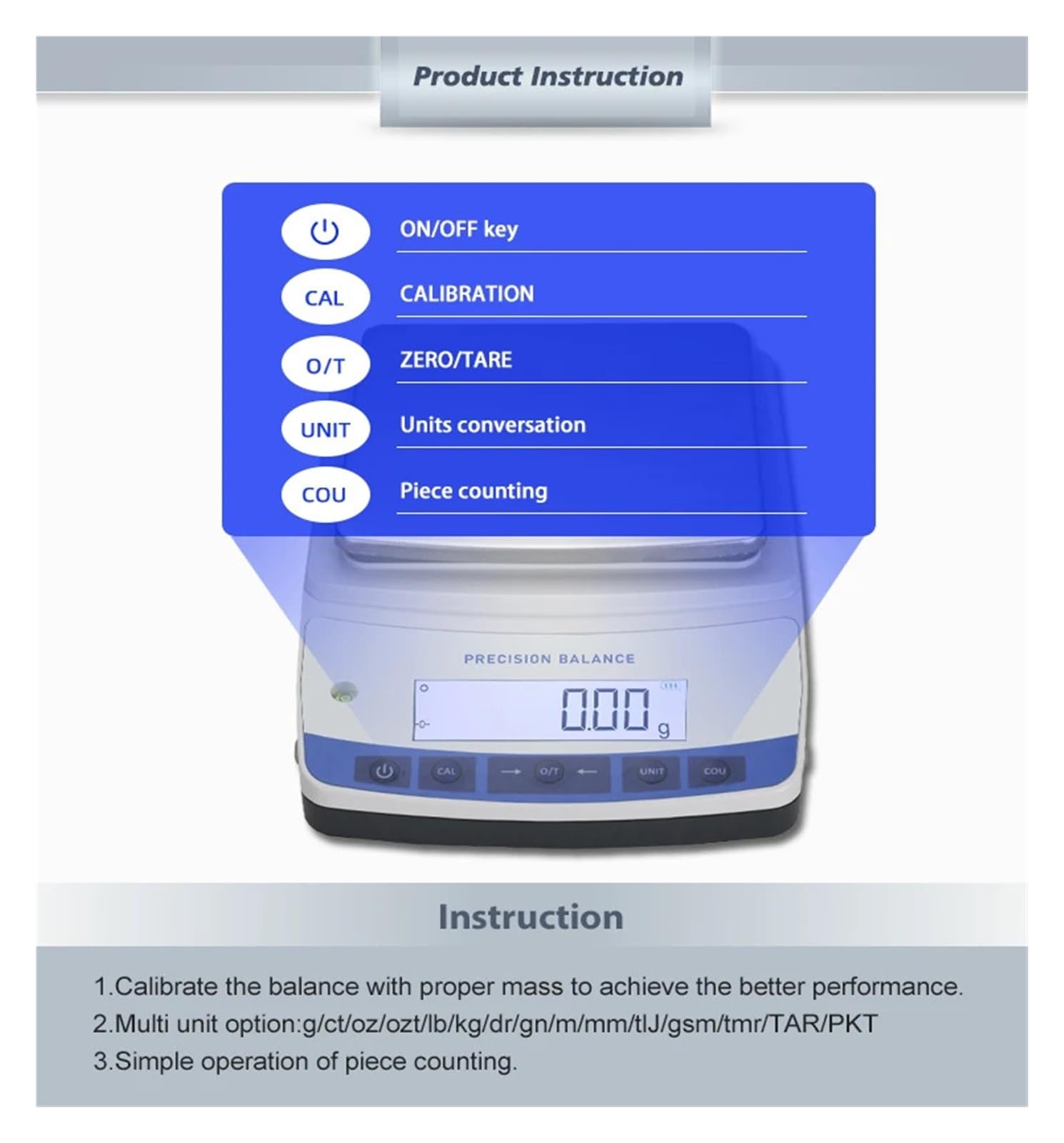 220g/320g/420g/520g/620g Kapazität 1mg Labor Digitale Elektronische Analysenwaage Laborwaage Einheitenumrechnung(1000g x 0.001g)