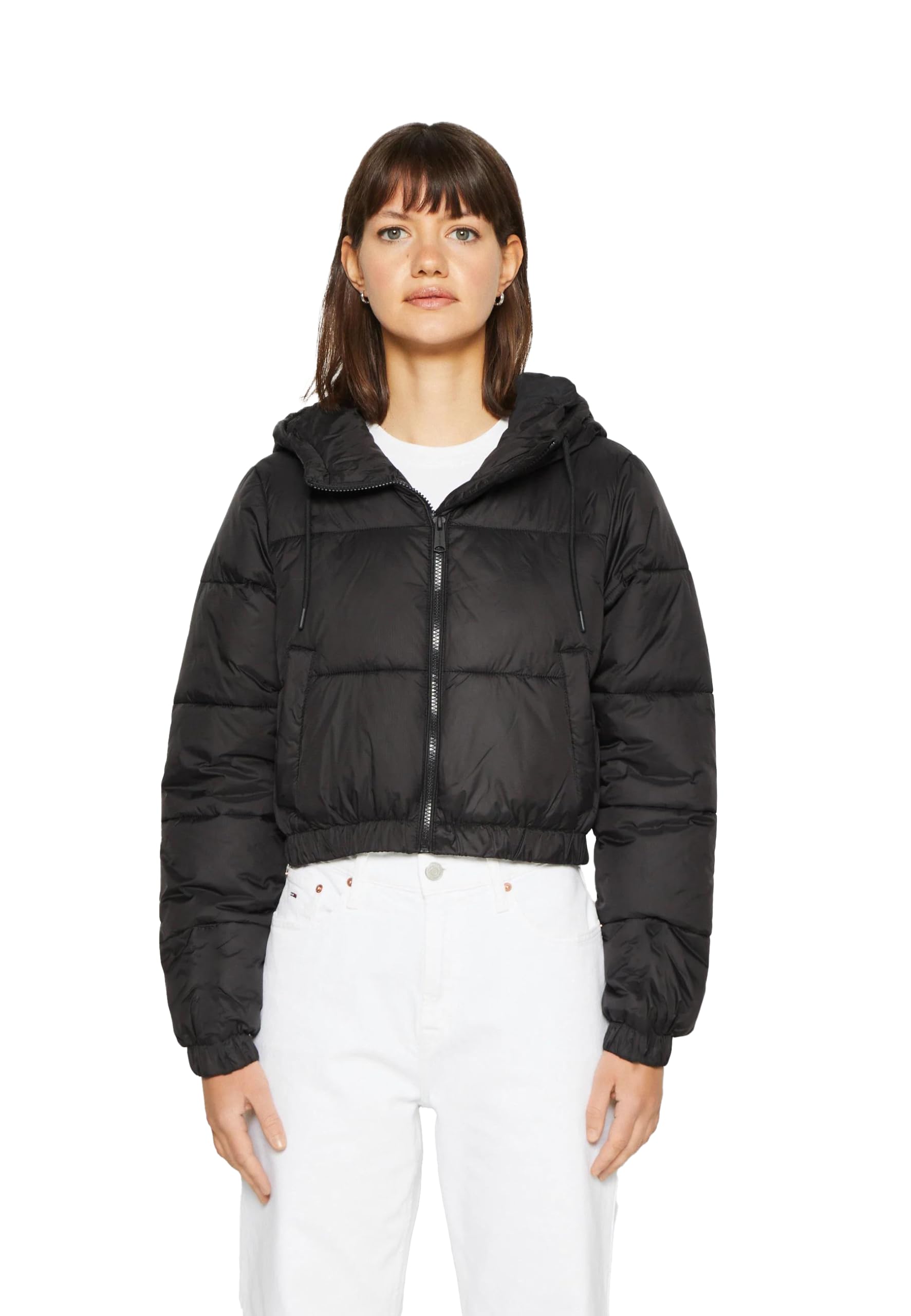 Women Full Sleeve Solid Hooded Puffer Jacket-image-47