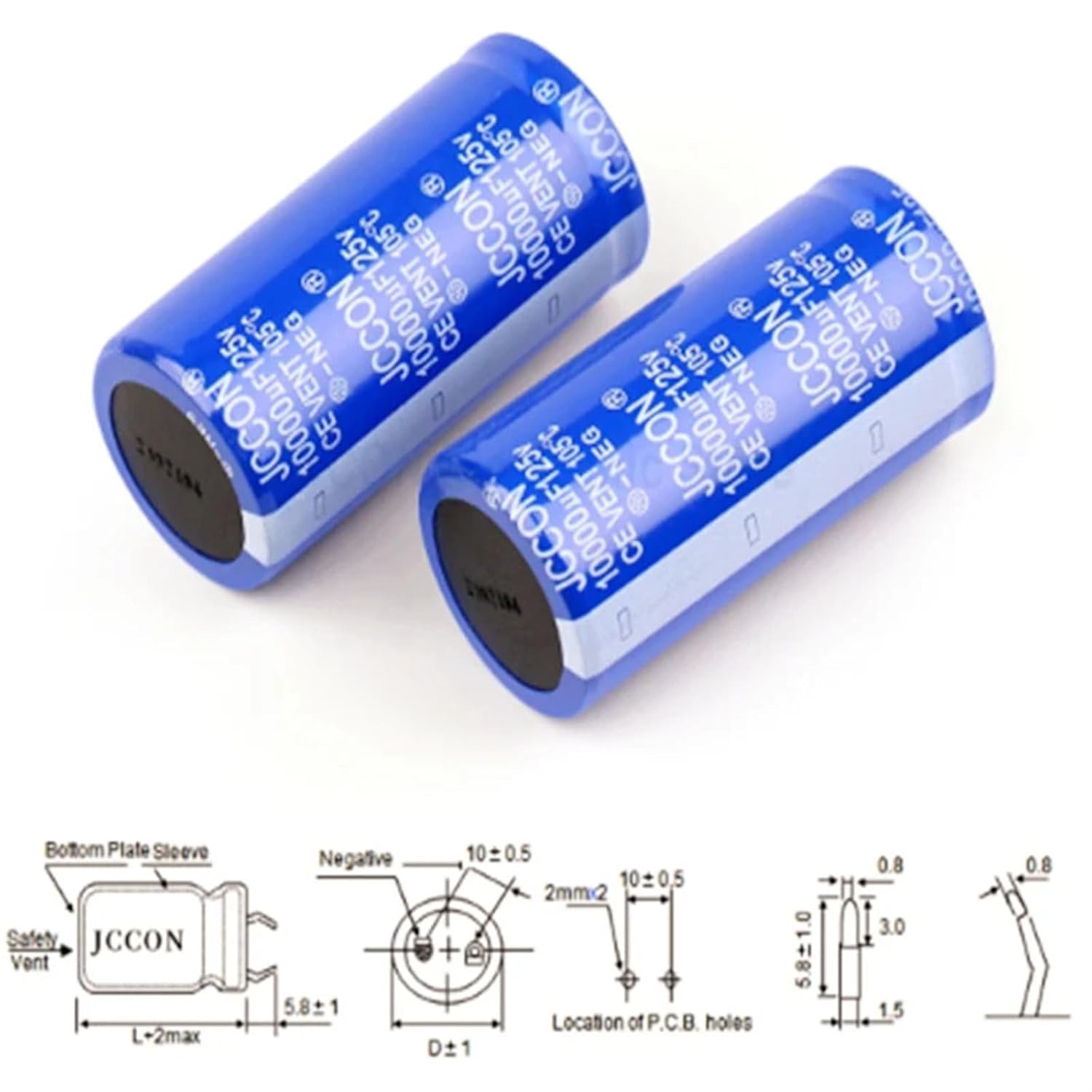 Electrolytic Capacitor 125V10000UF 35x70mm100mm High Frequency Low for Audio HiFi Amplifier Speaker Resistan(125V10000UF 35x70)