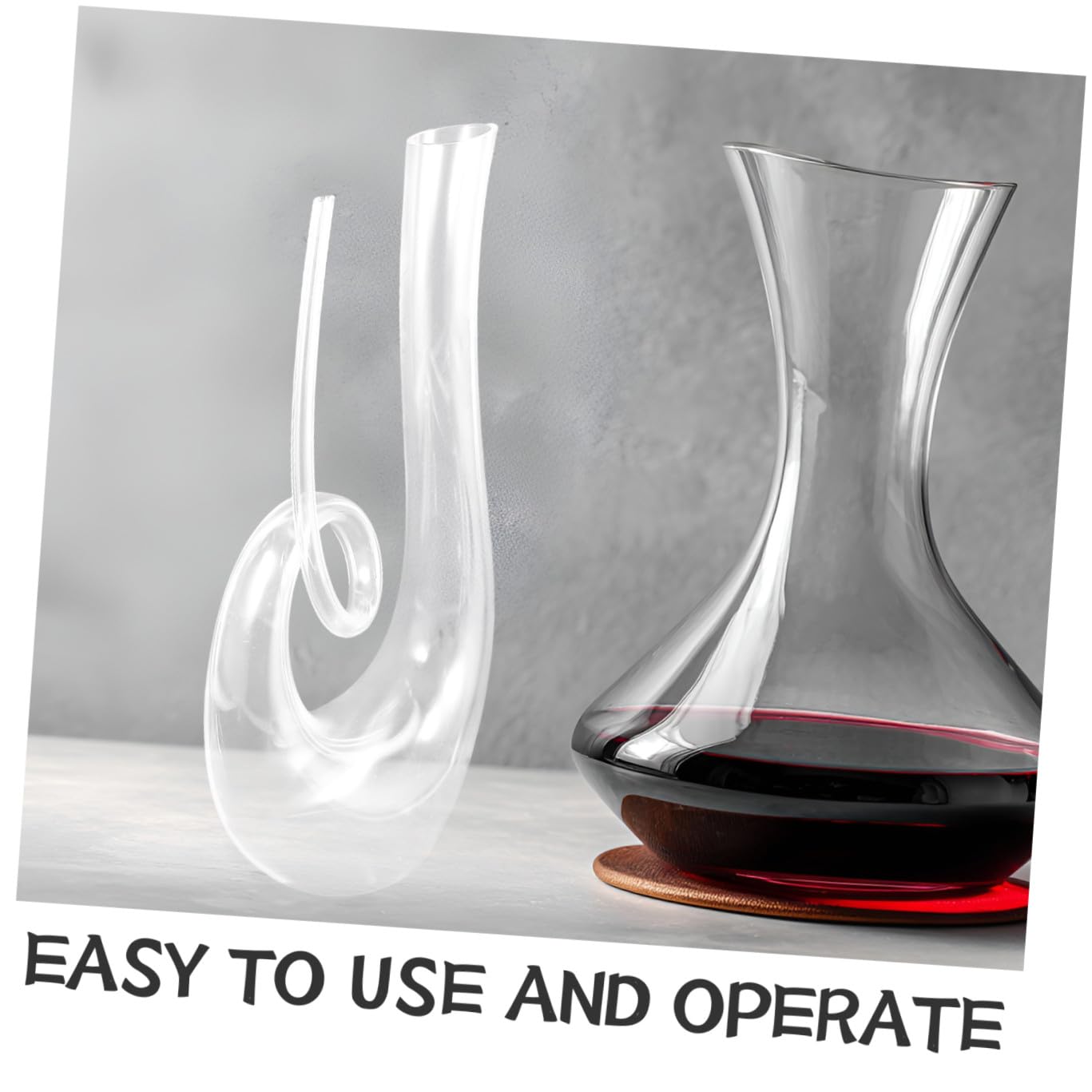 VALICLUD Decanter in Cristallo senza Piombo 1300 Ml Caraffa per Vino Rosso e Bianco Fondo Stabile Distributore Trasparente per Degustazione e Feste Accessorio Elegante per Casa e Bar