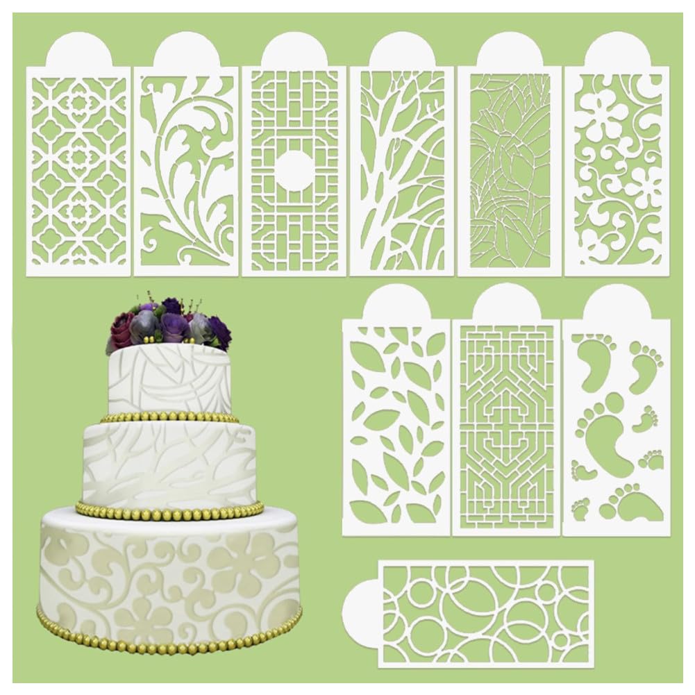 10pcs Cake Stencils, Cake Stencils for Decorating Cakes, Floral Stencils Cake  Templates, Cake Decorating Stencils Cake Decorating Tools, Hollow Lace Cake  Templates – BigaMart, image size:1001x1001