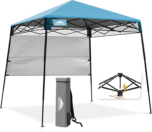 Miniatura 13 de EAGLE PEAK Tienda de campaña desplegable de 8 x 8 con pared lateral, compacta, portátil, patas inclinadas, refugio solar instantáneo para playa