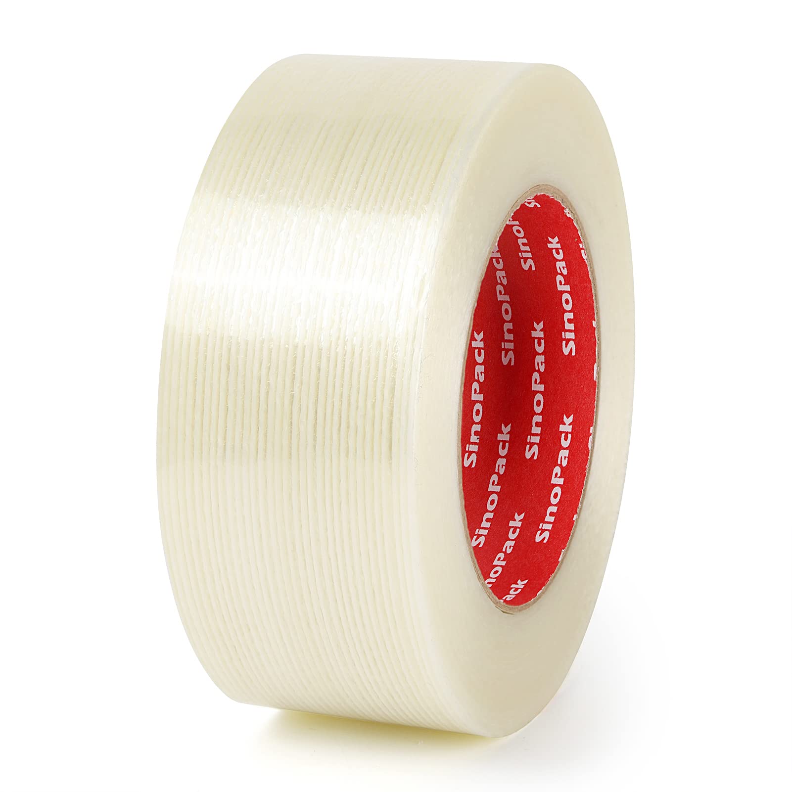Cinta de embalaje reforzada, paquete de 12 cintas de 5.5 mil x 2 pulgadas x 50 yardas, cinta de nailon resistente de 2 pulgadas, cinta de embalaje reforzada de fibra de vidrio