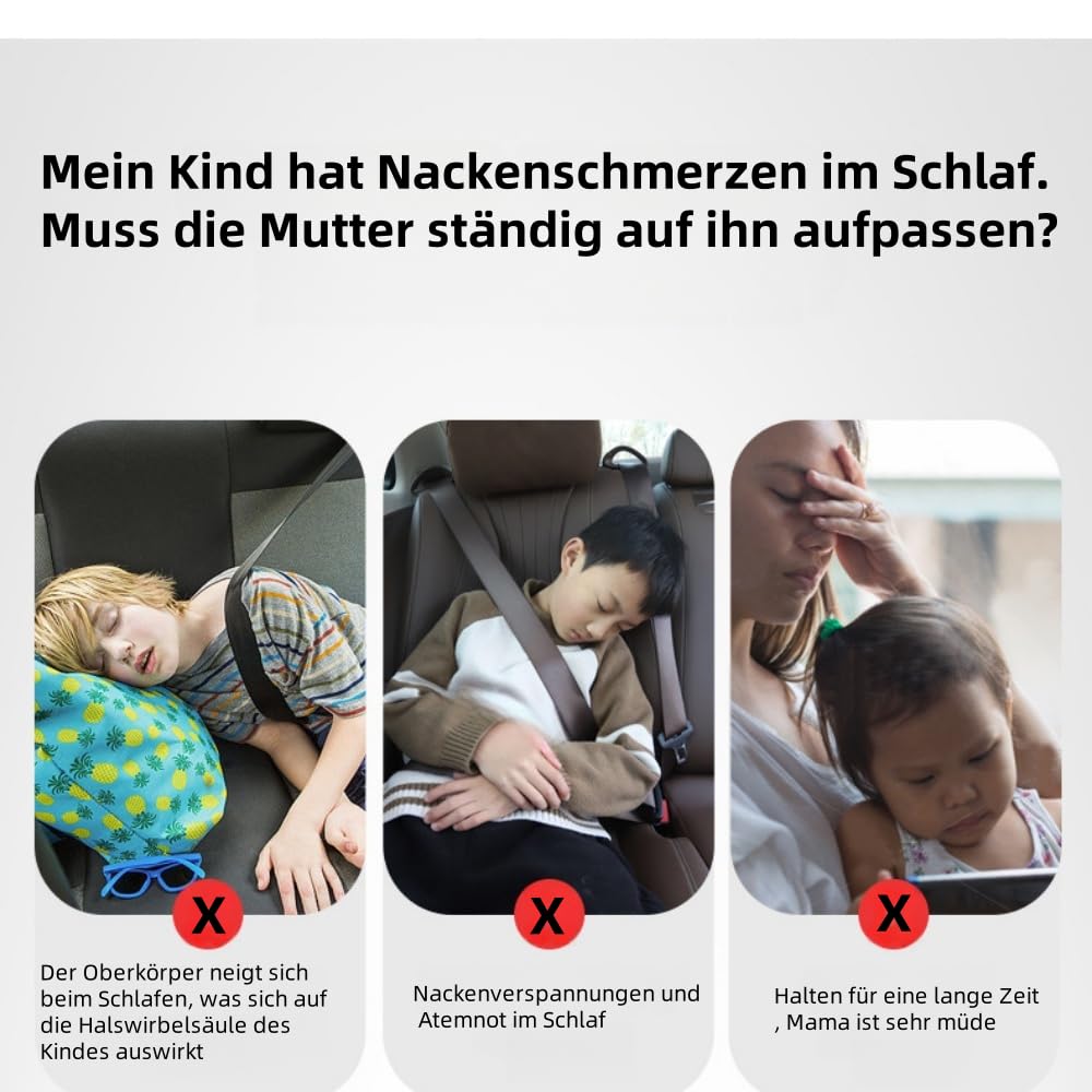 Schlafkissen Für Auto Kinder, Autositz Kissen Kinder,Kinderreisekissen,H-förmiges Auto Sicherheitsgurtkissen,Reisen, Flugzeug, Zug (Lila Kaninchen)