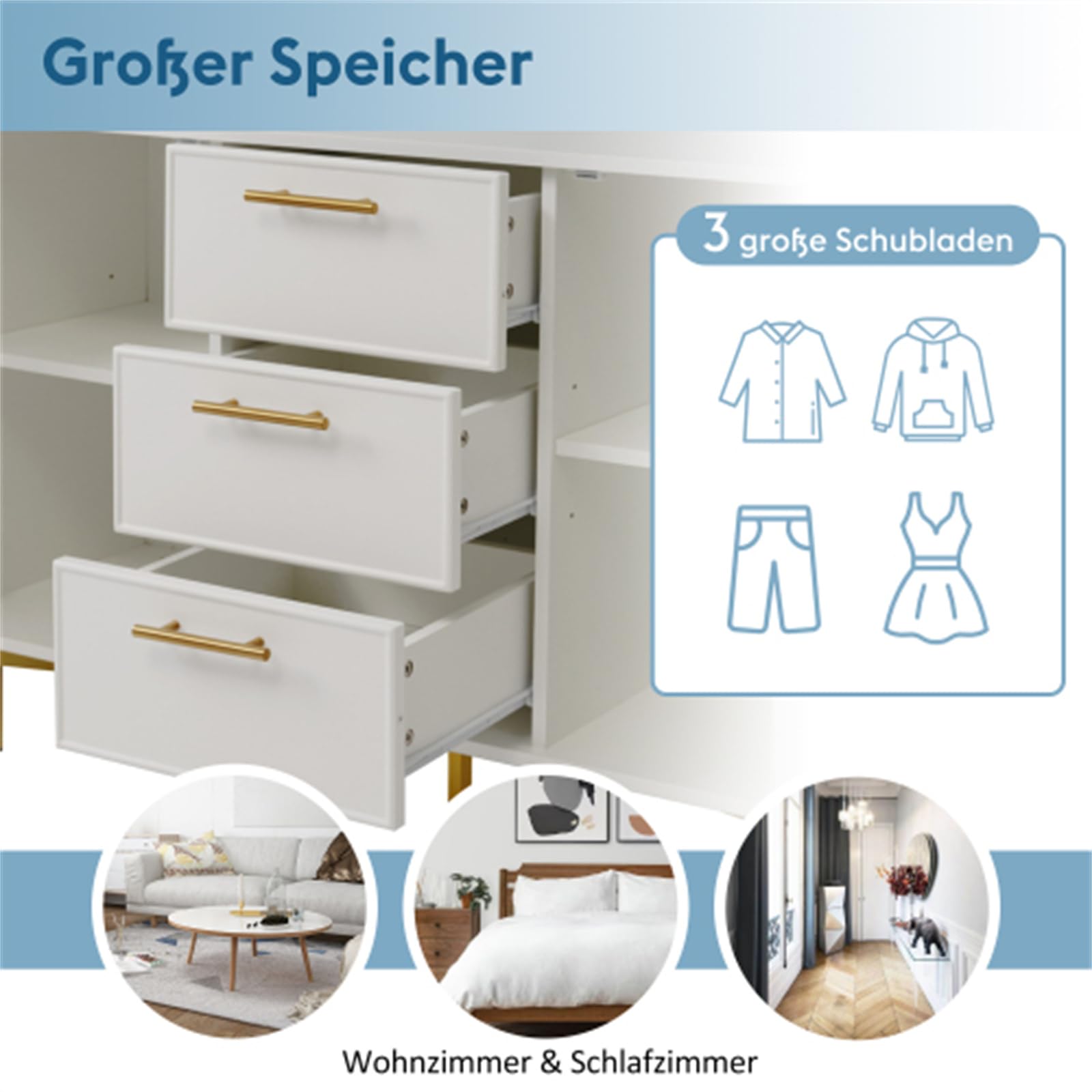 Mobile da Ingresso Moderno E di Lusso Leggero, Credenza con Ripiani Regolabili, Mobile Alto con Ante Portaoggetti di Grandi Dimensioni Adatto per Soggiorno E Camera da Letto