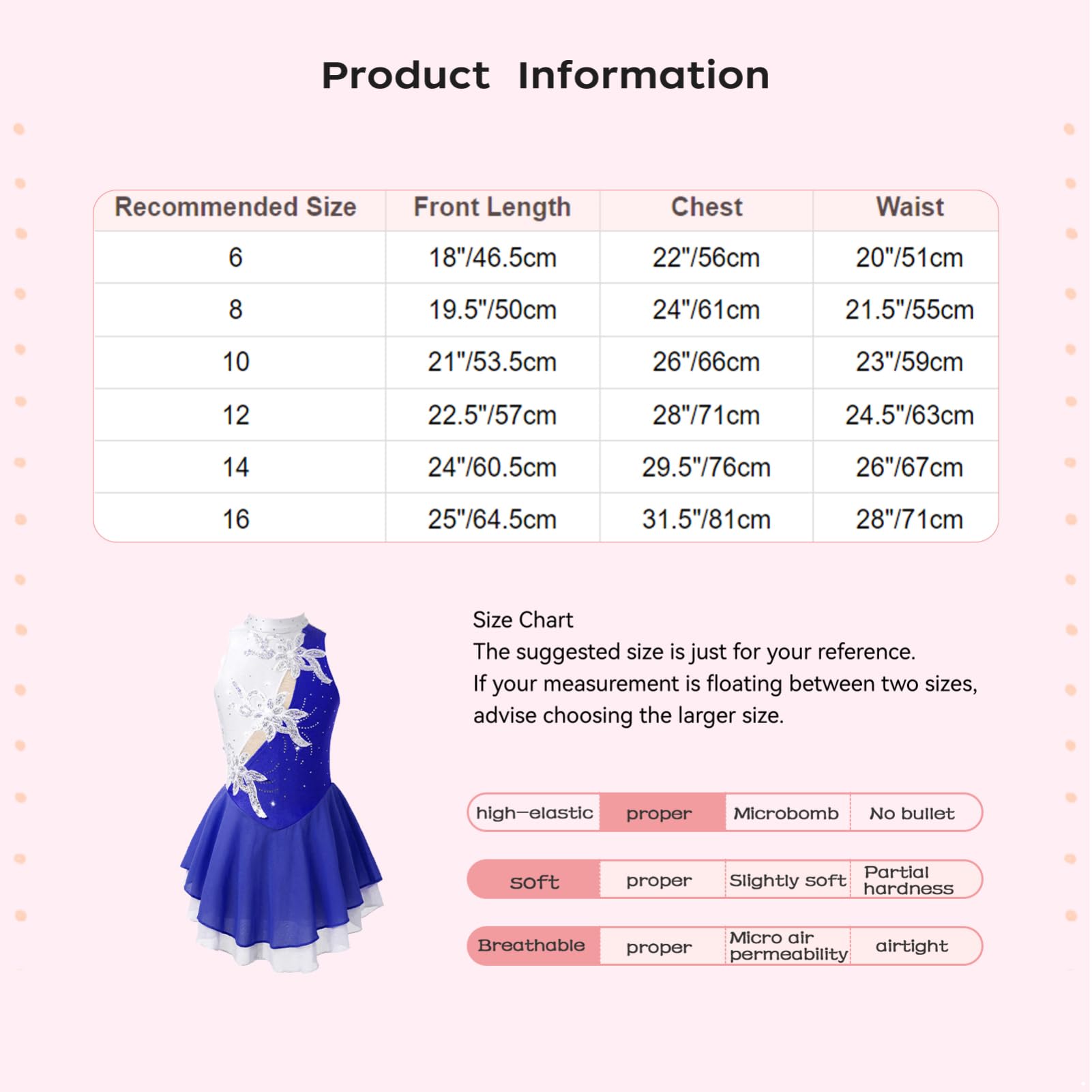IEFIEL Vestido de Patinaje Artístico para Niña Maillot Ballet con Falda Malla de Gimnasia Rítmica sin Mangas con Lentejuelas Brillantes Vestido de Danza Lírica — view 7