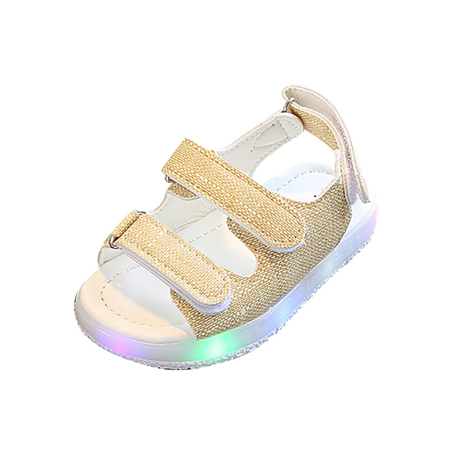 girl sandal size 4 Boys Girls LED Sandals Shoes Baby Toddler Summer Baby Shoes (Yellow, 6.5 Infant)