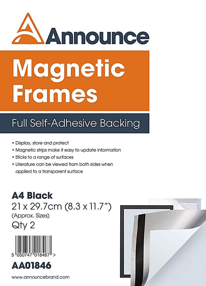 annunciare AA01847 A4 cornice magnetica – nero (confezione da 5)