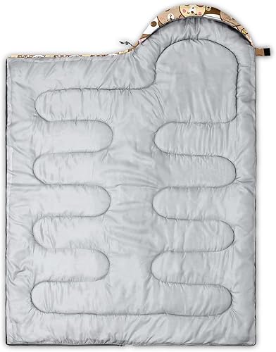 Miniatura 3 de BSNTHO Saco de dormir para camping, 3 estaciones, clima cálido y fresco, ligero, saco de dormir impermeable para adultos y niños, viajes y al aire