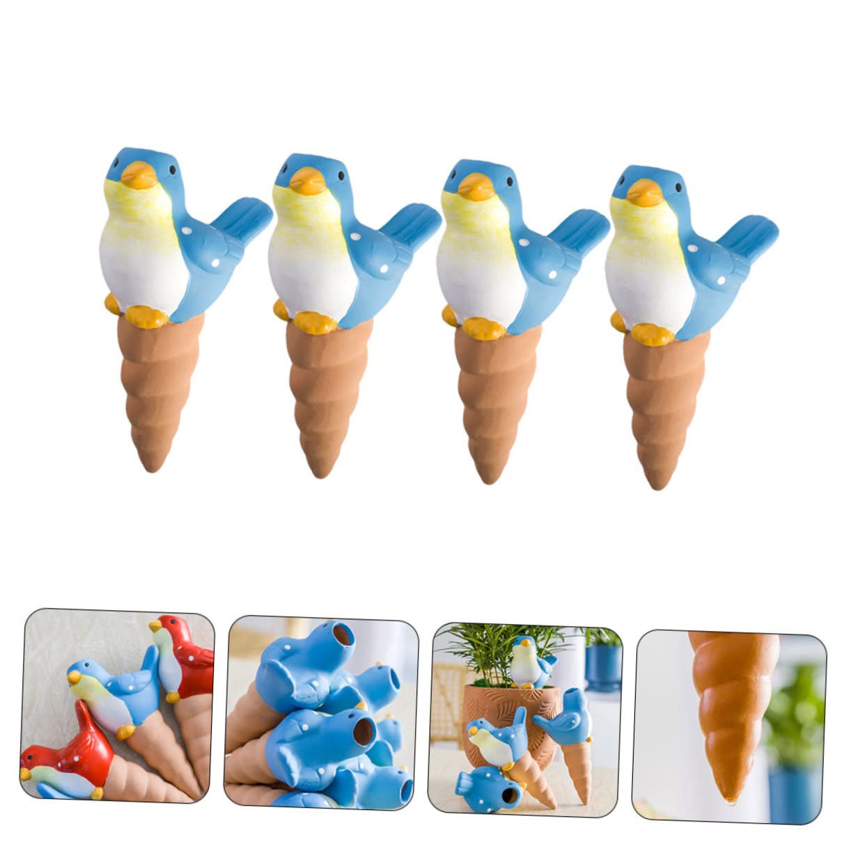 Didiseaon Gocciolatore Automatico per Piante in Vaso, 4 Pezzi, Ceramica | Controllo del Volume D'acqua, Facile da Usare, Resistenza All'usura, per Prato e Patio