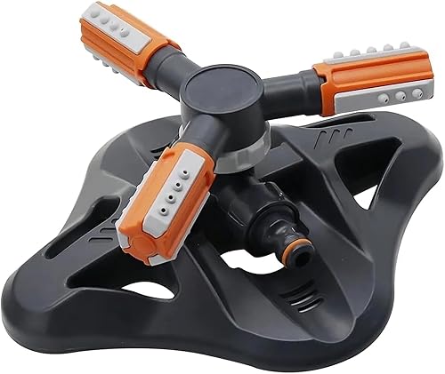 HOQLU Rociadores giratorios de 360 para patio y jardín. Cobertura de área grande, riego para céspedes exuberantes. Eleva la belleza de tu jardín con