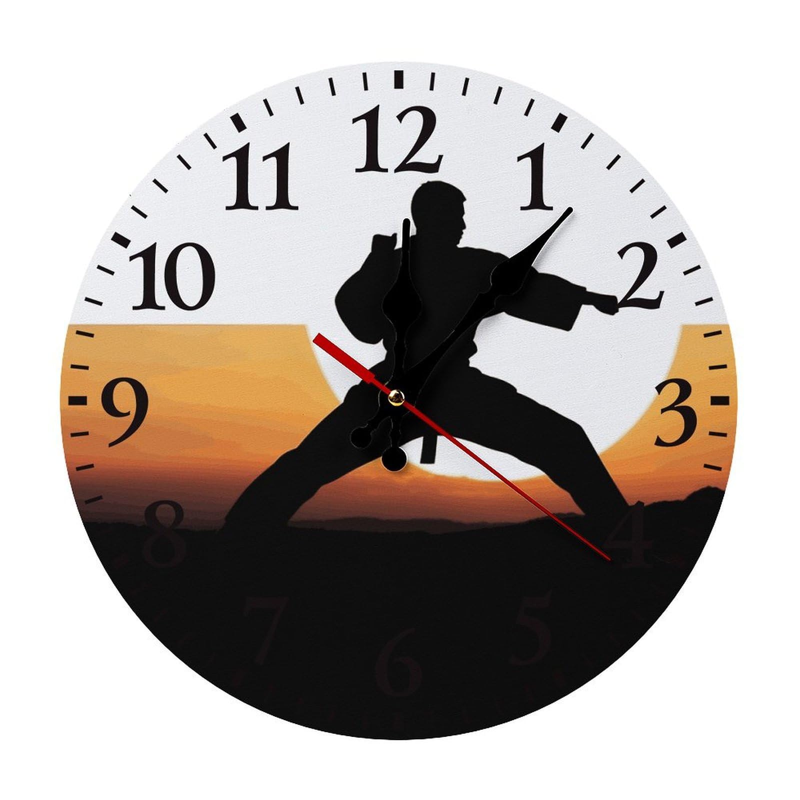 Horloge murale ronde tendance noire pour cuisine et salon moderne