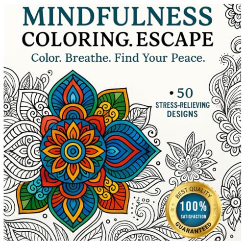 Breathe & Color: A Mindful Journey to Calm, Clarity and Inner Peace: An Elegant Adult Coloring Book for Stress Relief, Focus & H