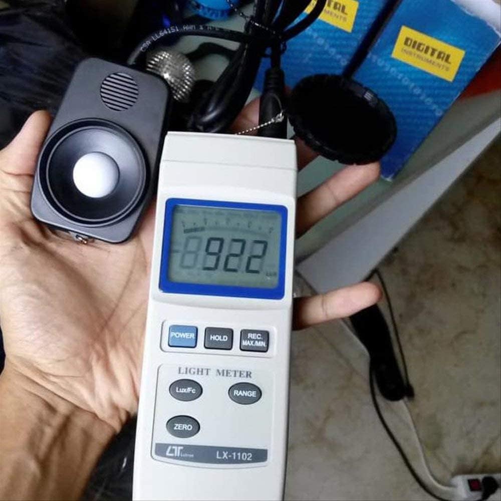 Misuratore di luce (da 40 a 400.000 lux), misuratore di illuminamento/misuratore di intensità luminosa/misuratore di candele a piede/misuratore di lumen/misuratore di luce per piante | LX-1102