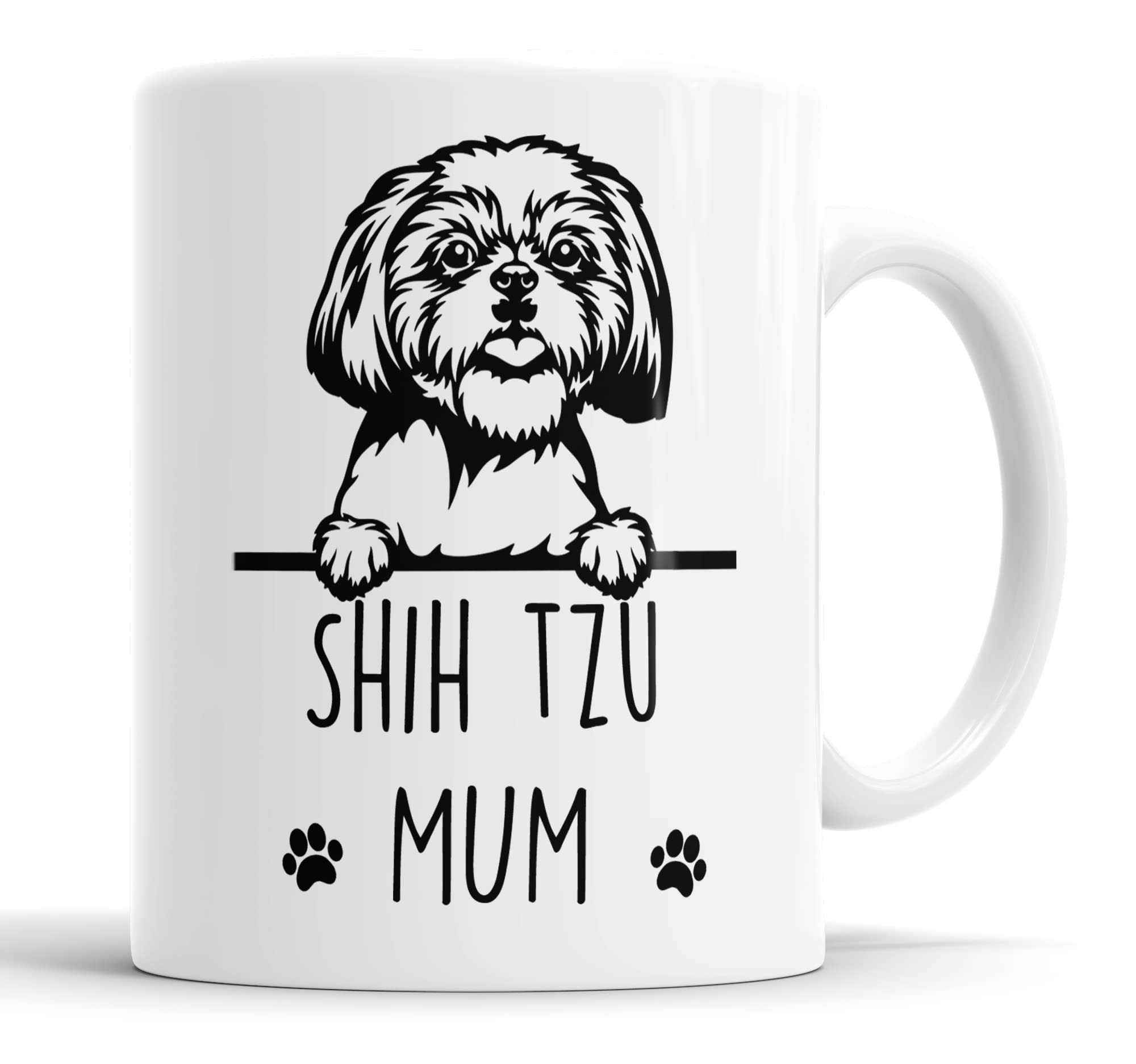 Faithful Prints Shih Tzu Mum Mug Pet Present Shih Tzu Dog Mum Dad Friend Joke Funny Gift Cup Birthday Christmas, Ceramic Mug