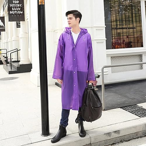 Miniatura 6 de Ponchos de lluvia para adultos reutilizables, paquete de 2 a 5 impermeables para mujeres y hombres, abrigo impermeable con capucha con cordón de