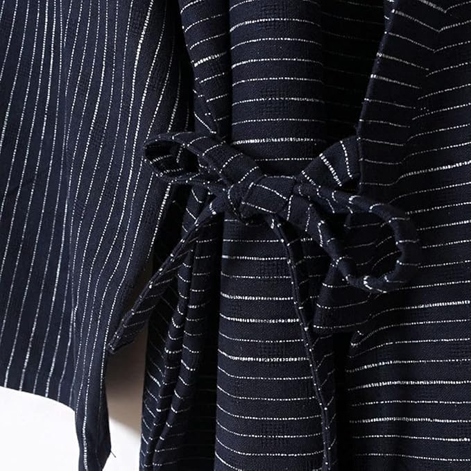 Kimono Japonais pour Homme Double Gaze de Coton Robe Grande Taille Vêtements Zen Vêtements taoïstes