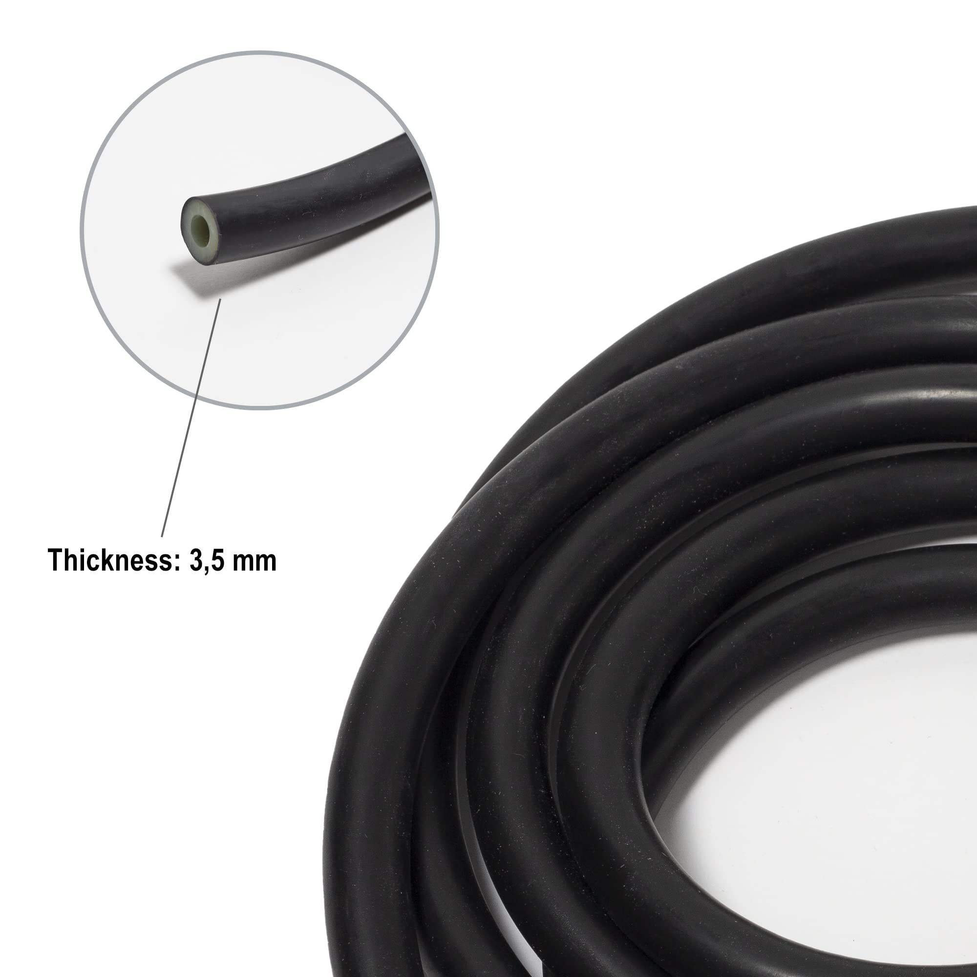 Gima 47064 Bobina Tubo Látex, 25 m x 3.5 mm, X-Resistente, Negro