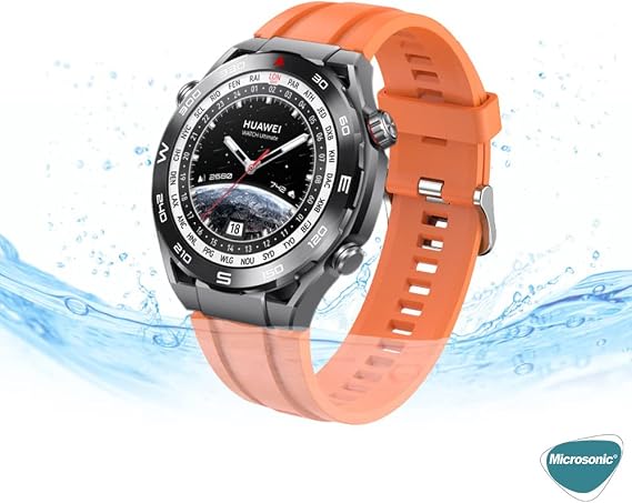 Microsonic Huawei Watch Ultimate 2 için Kordon, için Silicone Sport Band Lacivert [Watch Ultimate 2 ile Uyumlu Kordon - Lacivert]