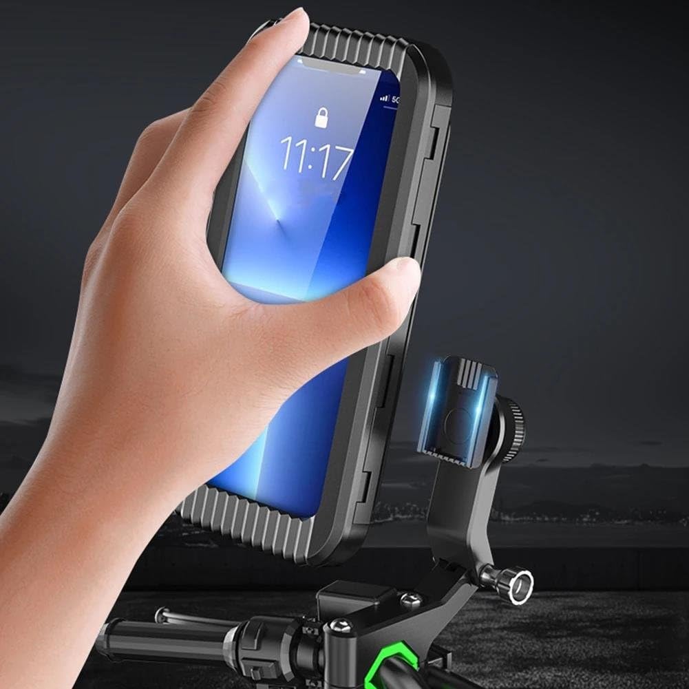 Custodia Impermeabile Moto Supporto Telefono Specchietto Retrovisore Manubrio Rotazione 360° Flessibile Per 4–7 Pollici