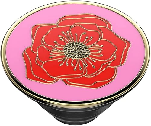 Miniatura 8 de PopSockets PopGrip con tapa intercambiable para teléfonos y tabletas - amapola grande esmaltada