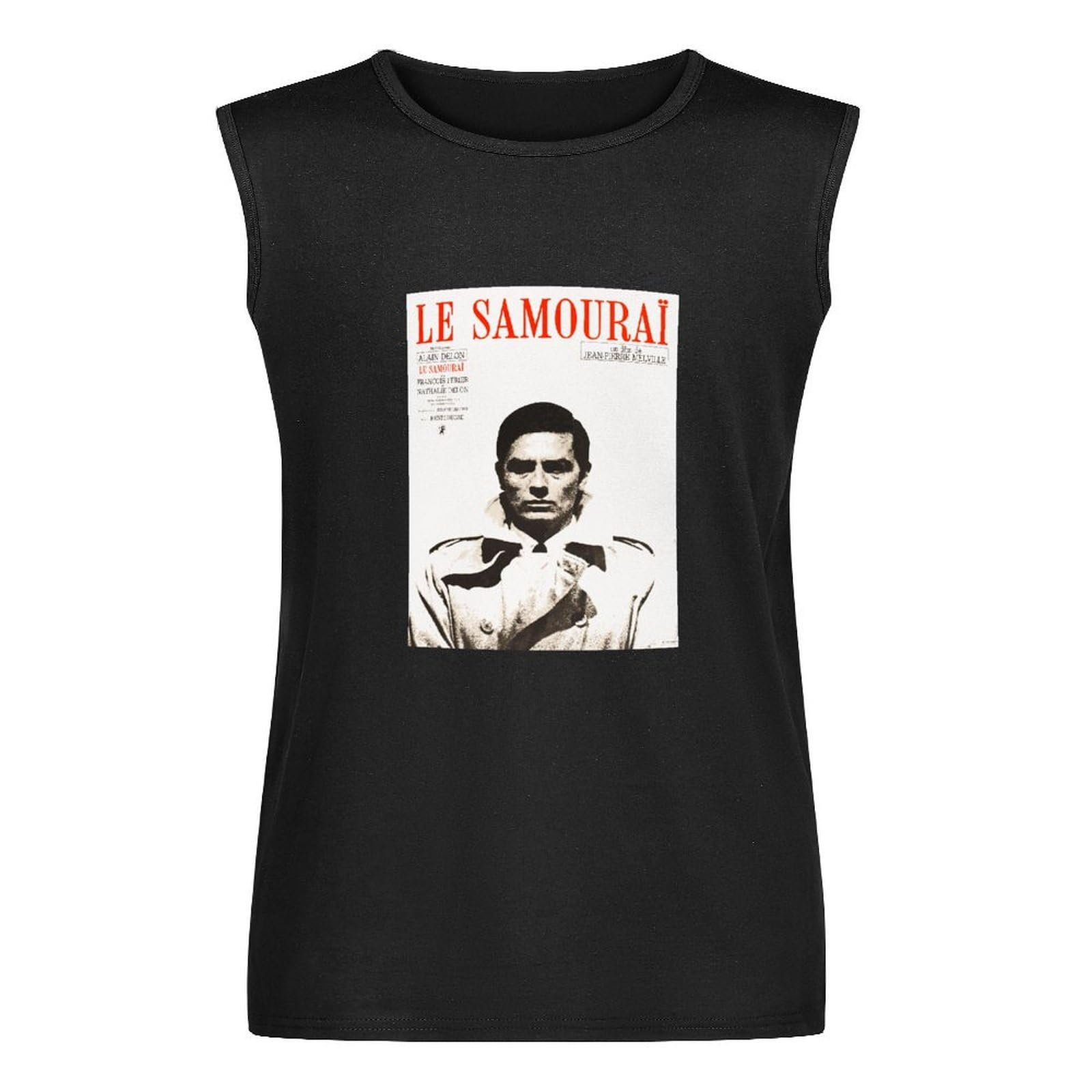 Le Samourai Alain Delon Jean-Pierre Melville Movie Hitman French France Men's Tee T-Shirt Sleeveless Vest Tank Top Black L