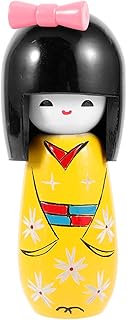FOYTOKI Decoração Japonesa Decoração De Madeira Decoração Japonesa Para Casa Boneca Japonesa Amarela Decoração Criativa Boneca Japonesa Quimonos Decoração De Boneca Enfeites De Boneca