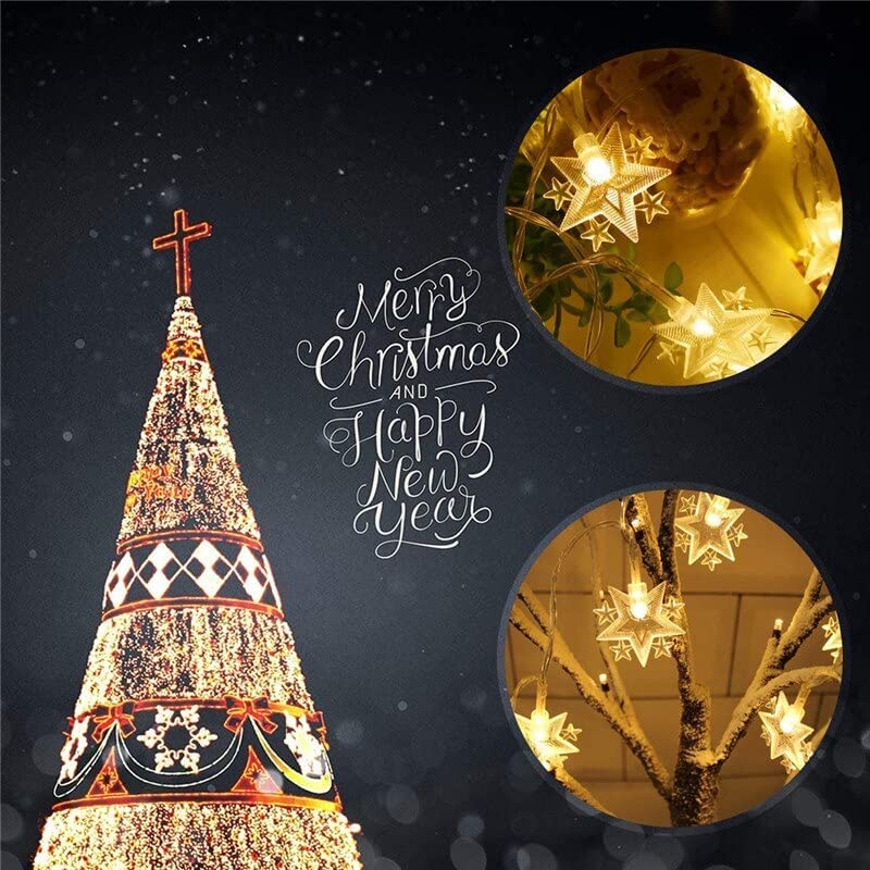 Image of KharidoLive 20 LED Star of Stars Style Decorative Fairy String Lights for Home Decoration (Warm White, Steady Lights, 4 Meter Long, 2 Pin Plug)