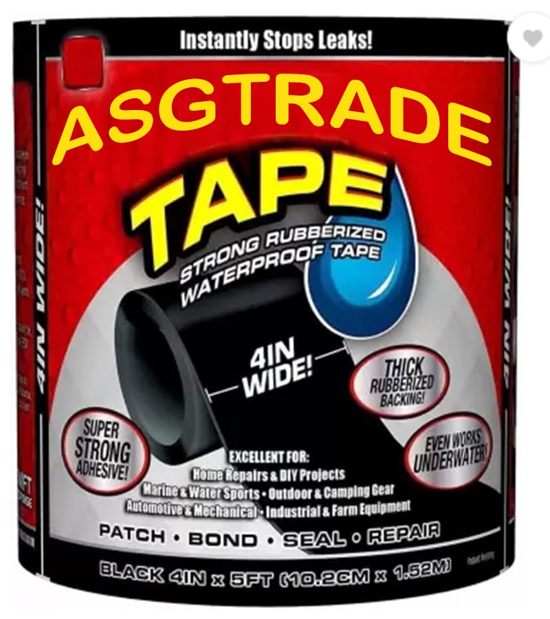 ASGTRADE PVC Leakage Repair Waterproof Tape for Garden hose pipe water tap Bonding Rescue quick repairing Quickly stop leak (4" X 5" Black) (1) (B08P637492) Amazon Price History, Amazon Price Tracker