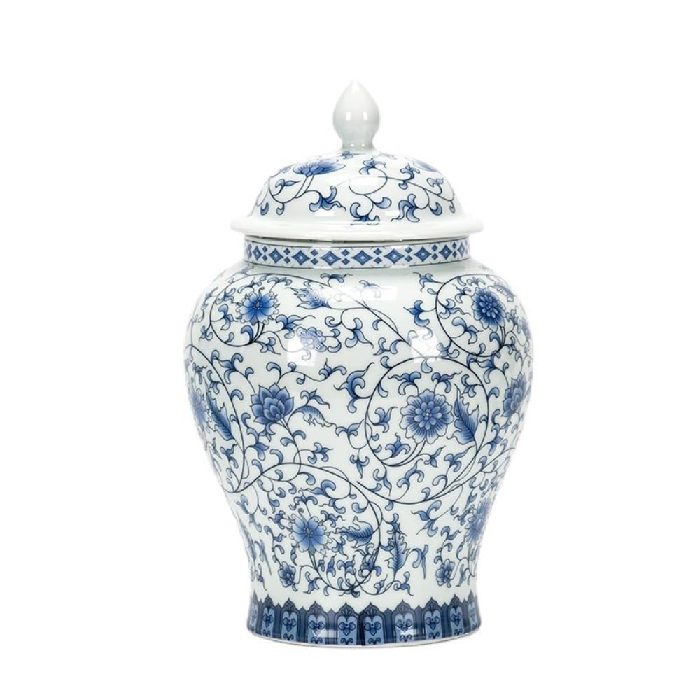 HLTYGWX Pojemnik na herbatę Niebiesko-biała porcelana Pojemnik do przechowywania herbaty luzem Słoik Duży, szczelnie zamknię dzbanek Zestaw chińskiej herbaty Pojedynczy słoik Słoik przebudzenia