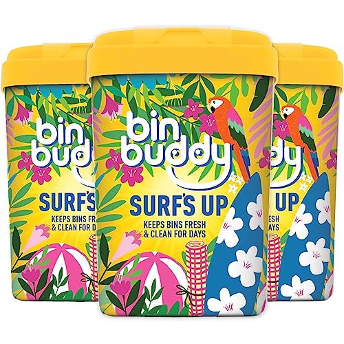 Bin Buddy Surf's Up Bin Freshener Powder 450g, Pack of 3 – Leaves Your Bin Smelling Great – Suitable for Indoor Kitchen, Bathroom, Food Waste Bins and Outdoor Wheelie Bins