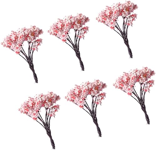 6 recipientes de vidrio Sakura Decoración Guirnalda Decoración Flor de Cerezo Decoración Artificial Suculenta Decoración de Navidad Decoración de