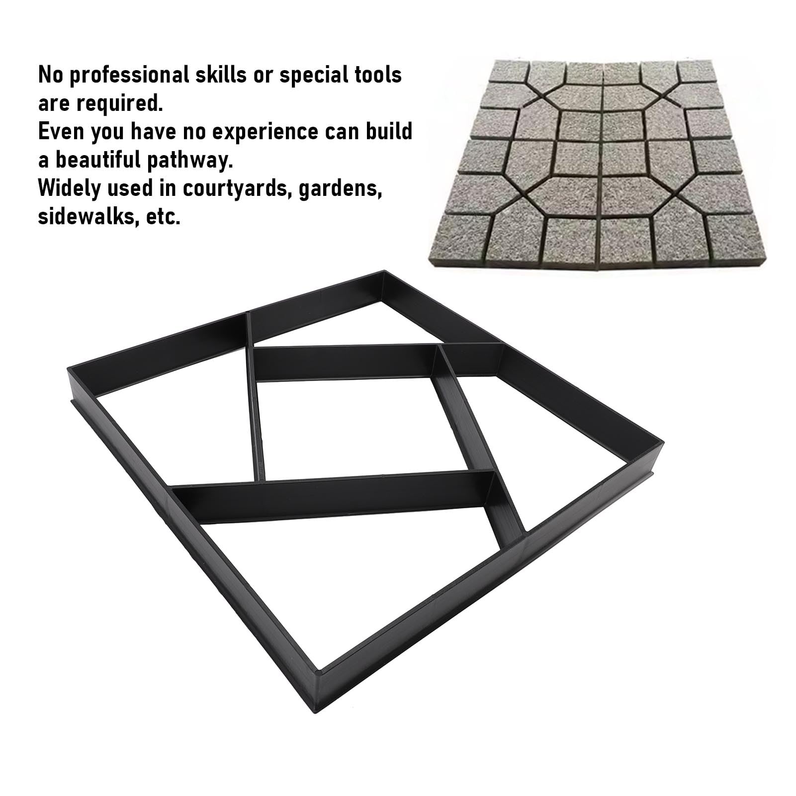 Stampo Calcestruzzo Riutilizzabile Creatore Percorsi In Cemento Pavimentazione In Pietra per Prato, Patio, Cortile, Giardino, Esterno, Creatore Blocchi Terreno, Forma Vialetti