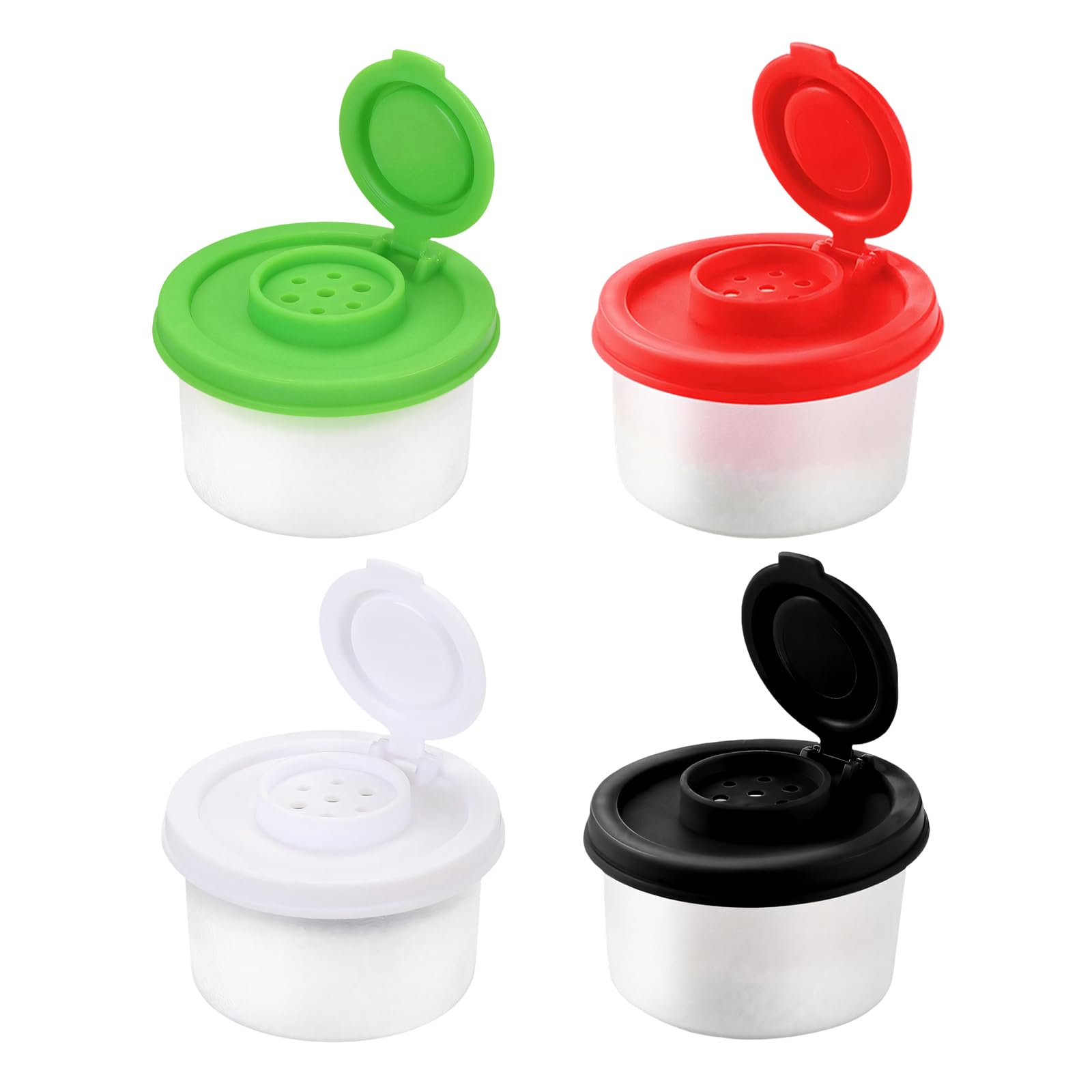 Limtula Of 4 Miniature Seasoning Shaker Sturdy PP Materials for Cooking and Picnics Presentation Kitchen Storage
