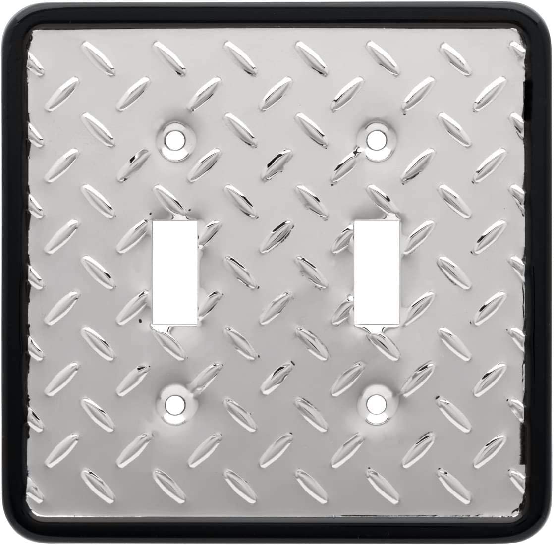 Franklin Brass Diamond (1-Pack) Decorative Light Switch Cover Polished Chrome 2-Gang Wall Plate Double Toggle Electrical Outlet Guard 135861