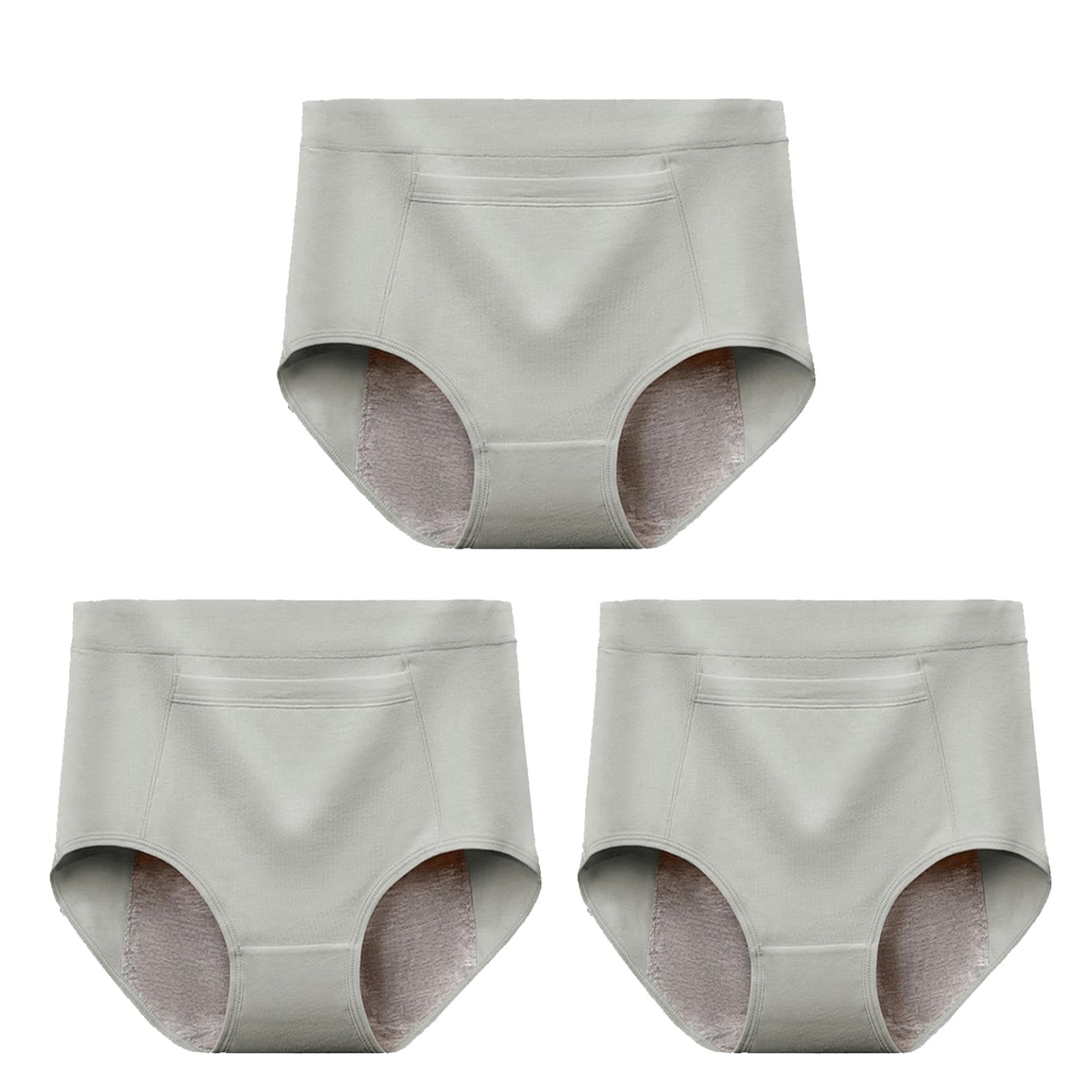 POCHY Tallas Grandes Bragas Braguitas con Bolsillo Algodón Suave Ropa Interior Señoras Calzoncillos Control de Barriga Sin Costuras Calzoncillos Pack 2/3