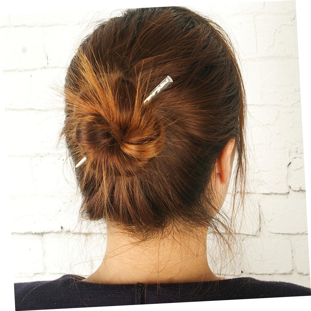 PLAFOPE 2 Stück Teiliges Haarschmuck Haarnadeln aus Legierung für Dutt und Chignon Einfaches Design Praktisch und Vielseitig für Frauen mit Lockigem Glattem oder Welligem Haar Gold und