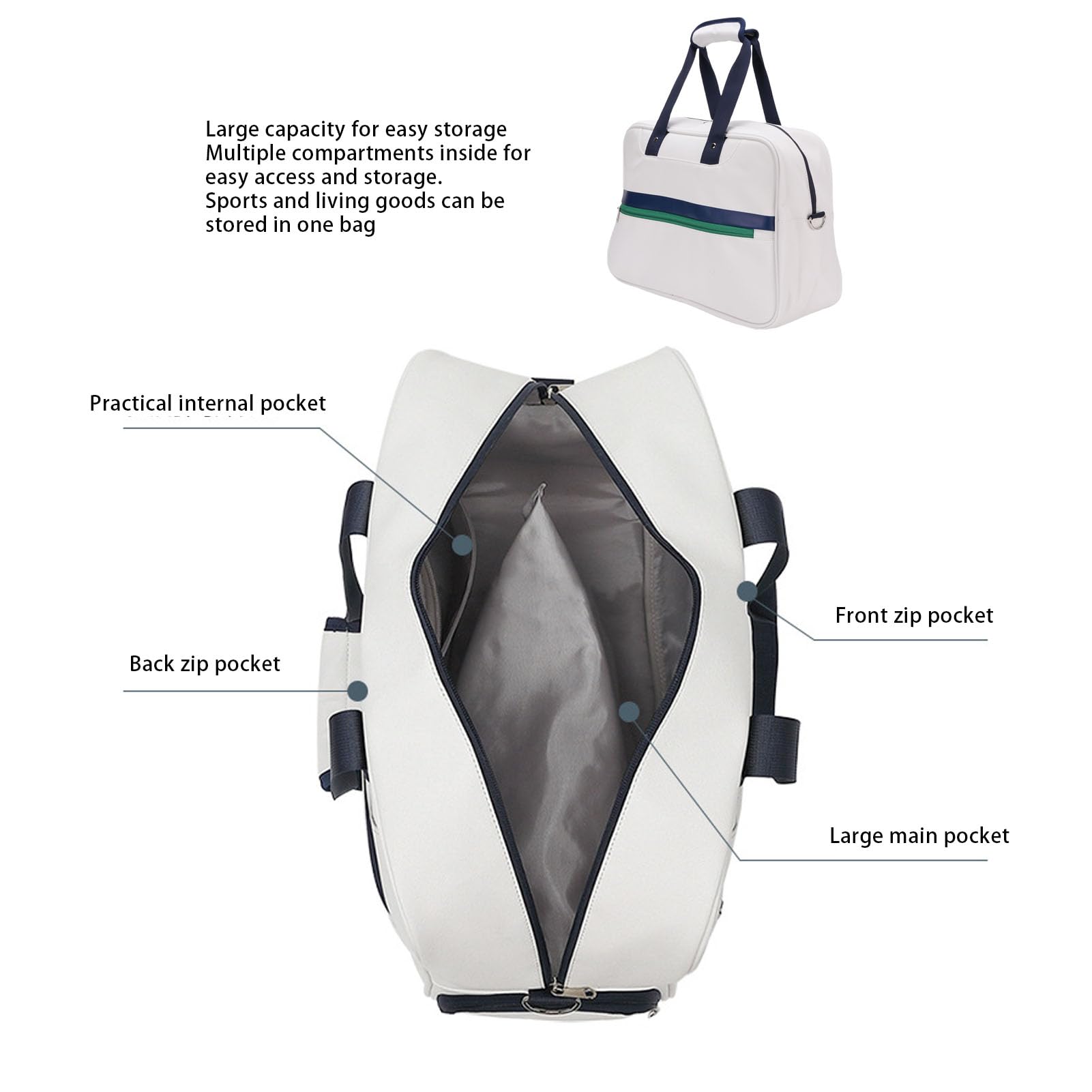 Asixxsix Tennis Tote Bag, Borse per Traverse per Anstiestri per Pomp a Prova di Grande capacità con Scompartimento di Scarpe e Spalla con una Borsa Sportiva Esterna Leggera