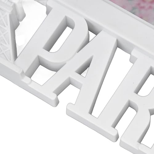 Miniatura 8 de Yosoo Marco de fotos rectangular de doble marco, marco de fotos decorativo de mesa, marco de fotos de boda de 2 agujeros con decoración de torre