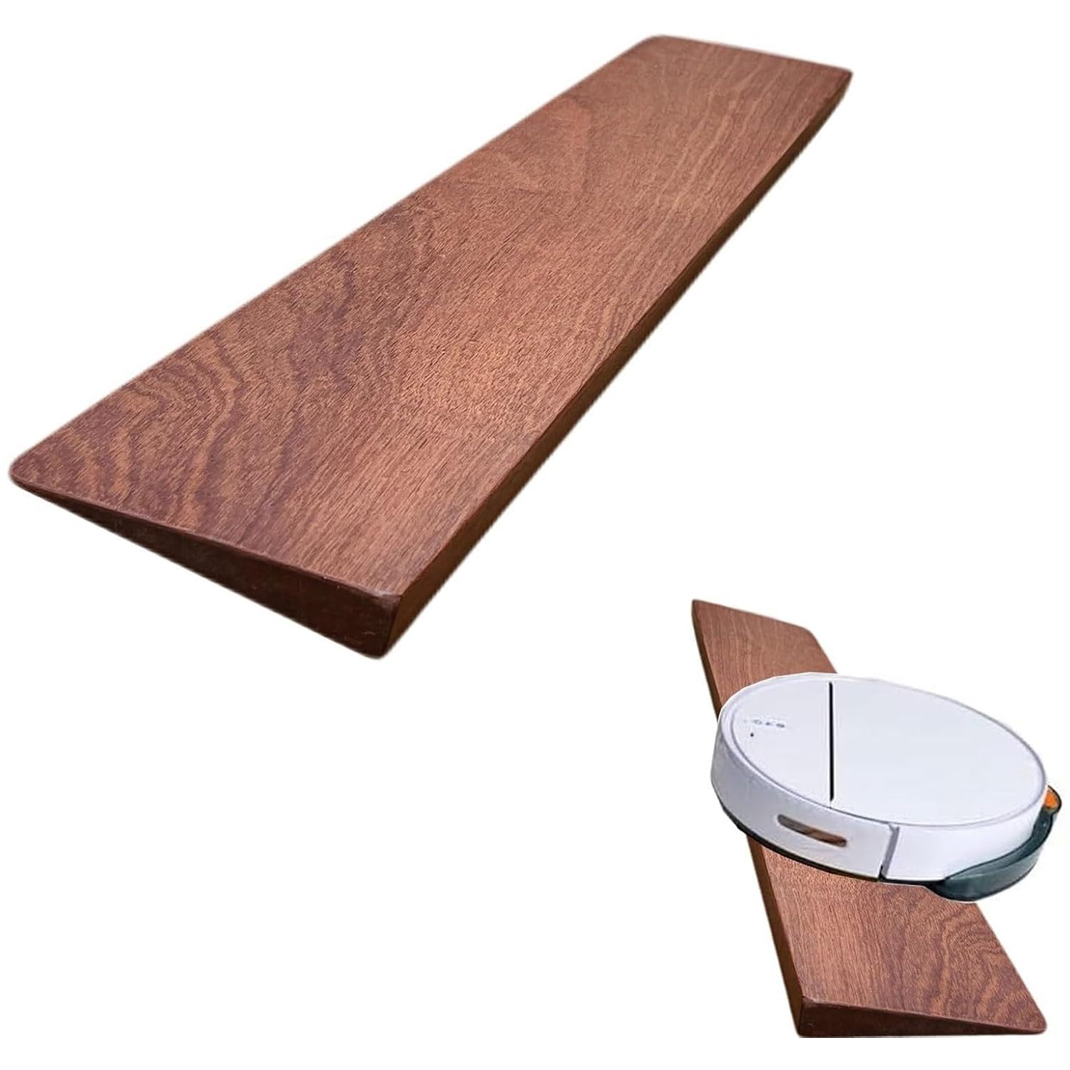 Rampa para umbral de puerta de madera para robots y sillas de ruedas, 60 x 18 x 3,5 cm, rampa de umbral para aspiradora, robot, rampa de pavimento para una fácil movilidad
