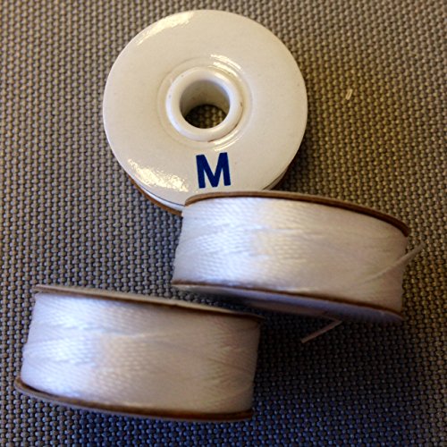 #69 Bonded Nylon M-Style Bobbins blanco miniatura 1