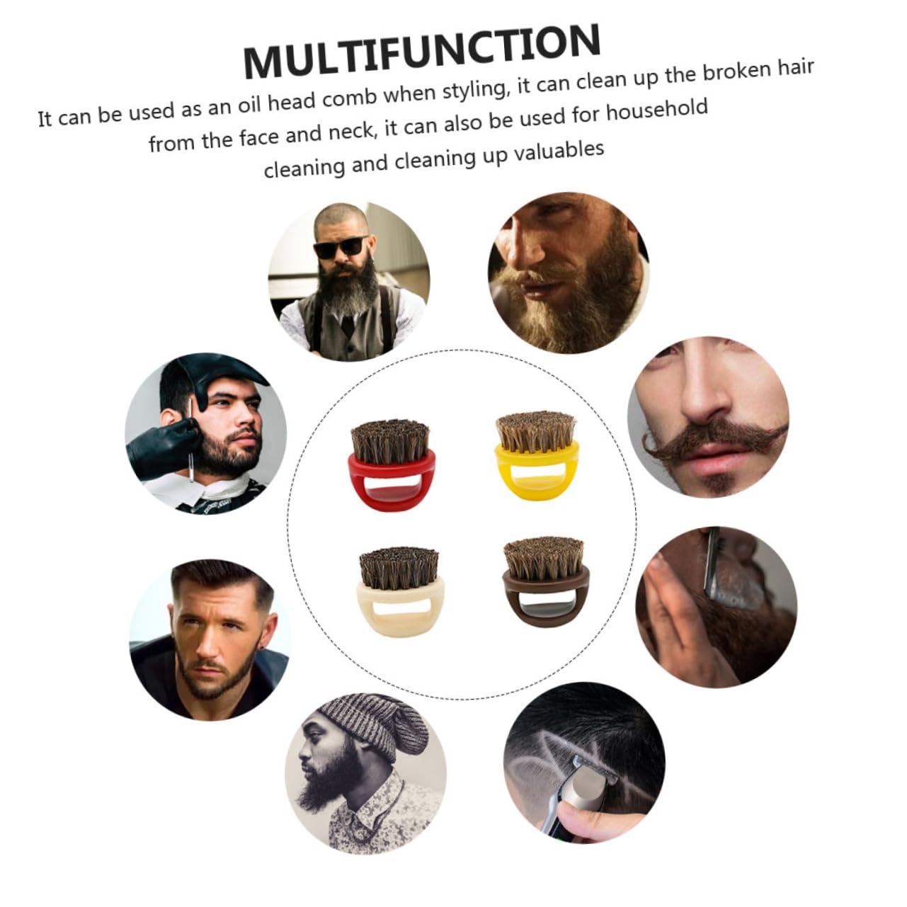 Beavorty 8 Pz Pennello per barba criniera abito portatile spazzola per la pulizia uomo nylon