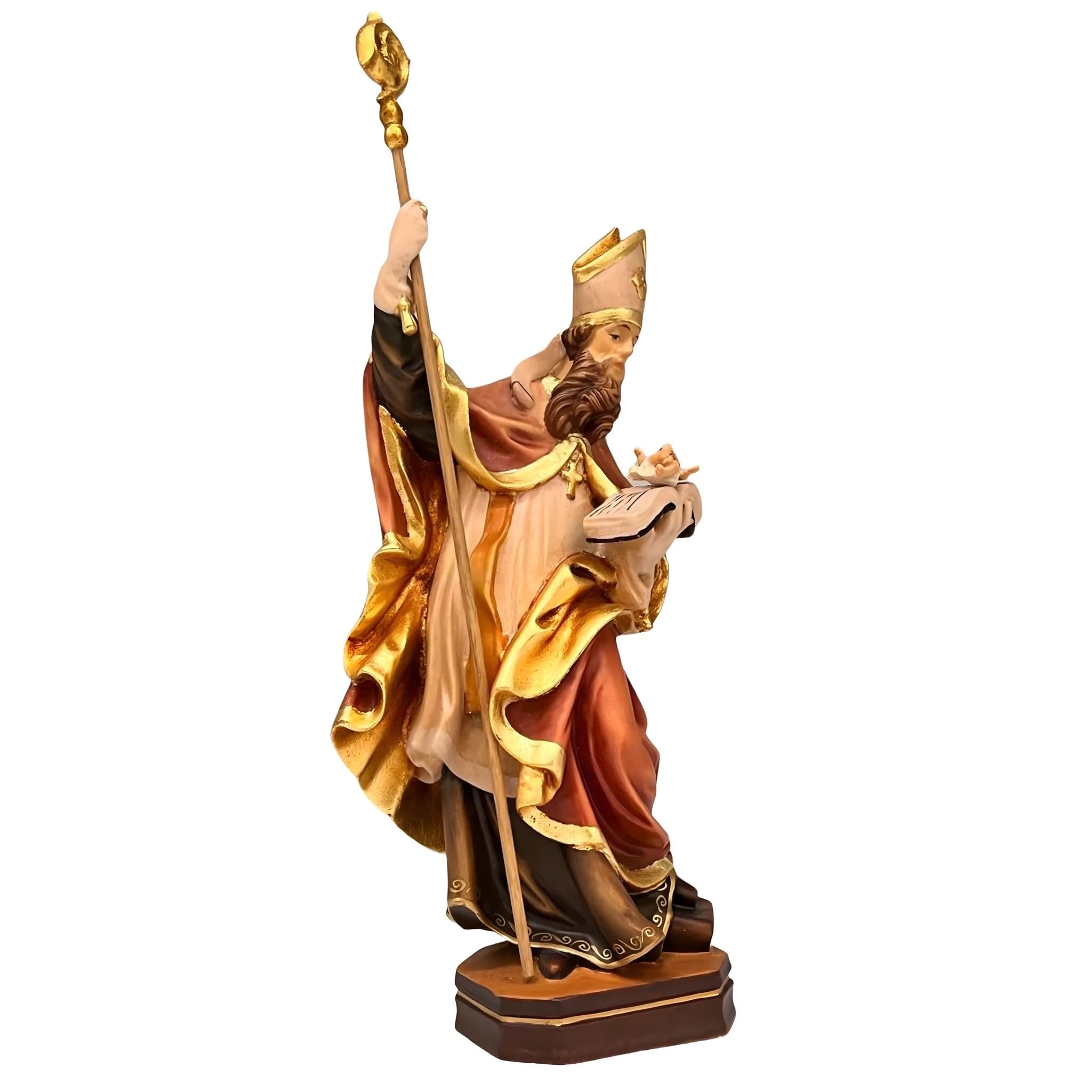 Vilfrido mit Jesuskind 60 cm handgefärbtes Holz in Gröden Krippenfigur