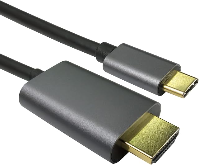 Oli-Go Networks USB C to HDMI Cable - Black, 2m | Supports 8k at 60Hz or 4k at 120Hz | Compatible with MacBook Pro/Air, iPad Pro, iMac Mini/Pro, Dell, Surface Book, Galaxy, Thunderbolt