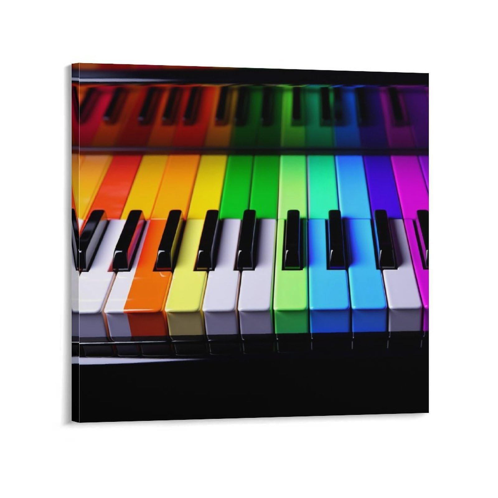 Colorful Piano Music Rainbow Canvas Wall Art for Bedroom 20x20inch(50x50cm) Canvas Prints Artwork for Walls Modern Picture Artwork Painting for Living Room Aesthetic Wall Paintings for Bathroom Kitche