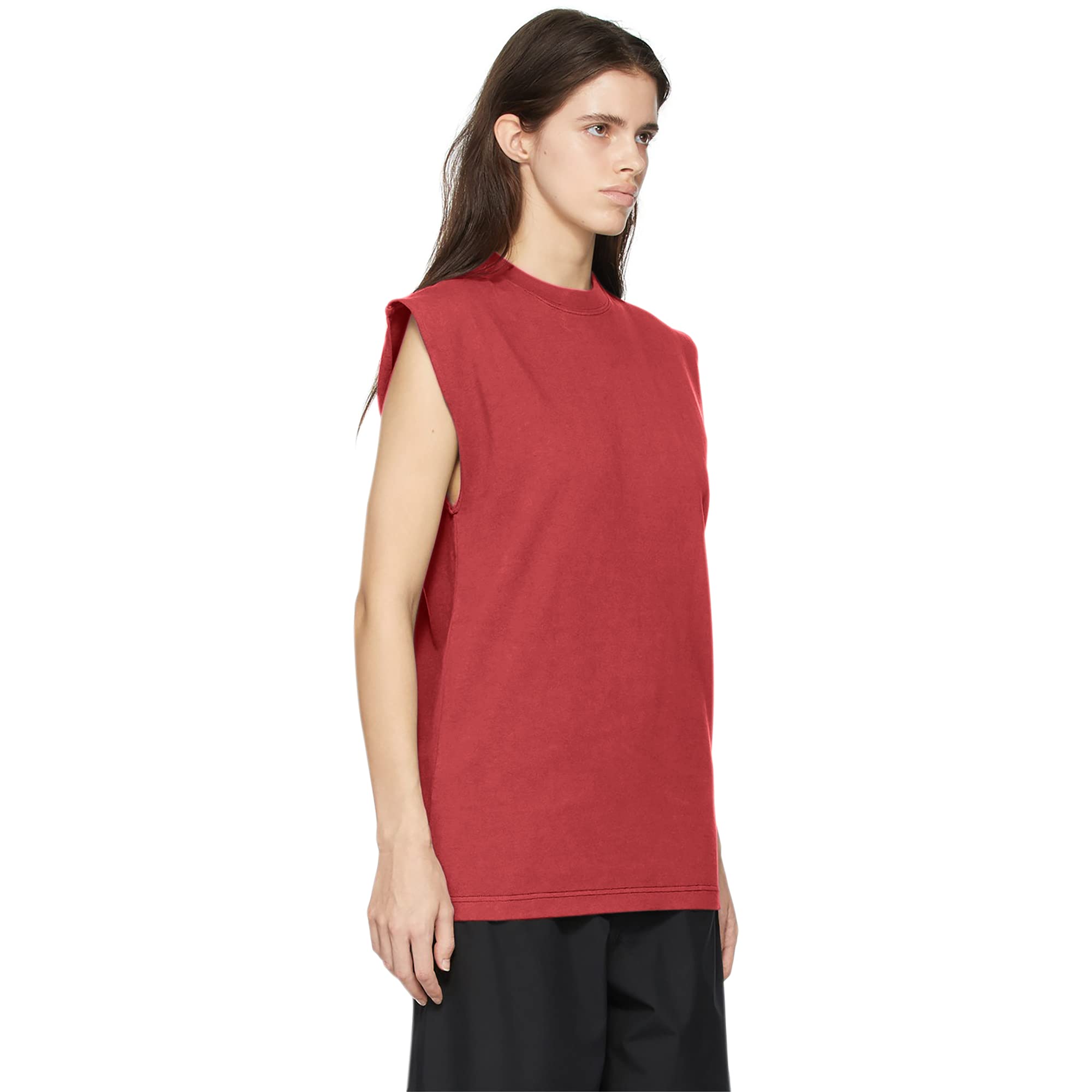 notwild Women's Plain Biowash Cotton CutSleeve Regular Fit Tank Top-picture-36