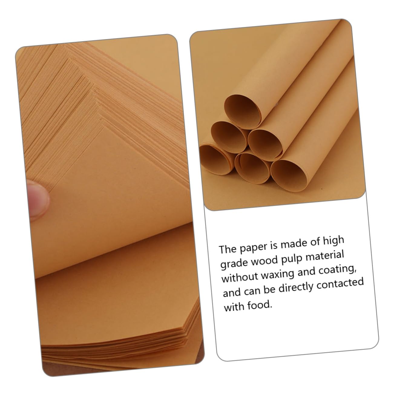 Mipcase Papel Para Envolver Alimentos y Sándwiches 29x29 Cm 70 g Antidesgarro Papel De Comida Para Uso Alimentario Restauración y Picoteo Hoja Individual