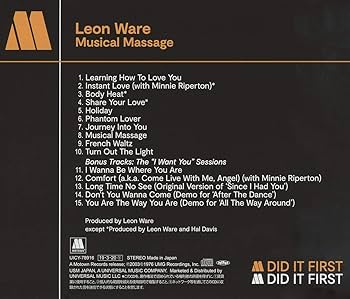 Leon Ware リオンウェア Musical Massage Amazon.co.jp: MUSICAL MASSAGE: ミュージック